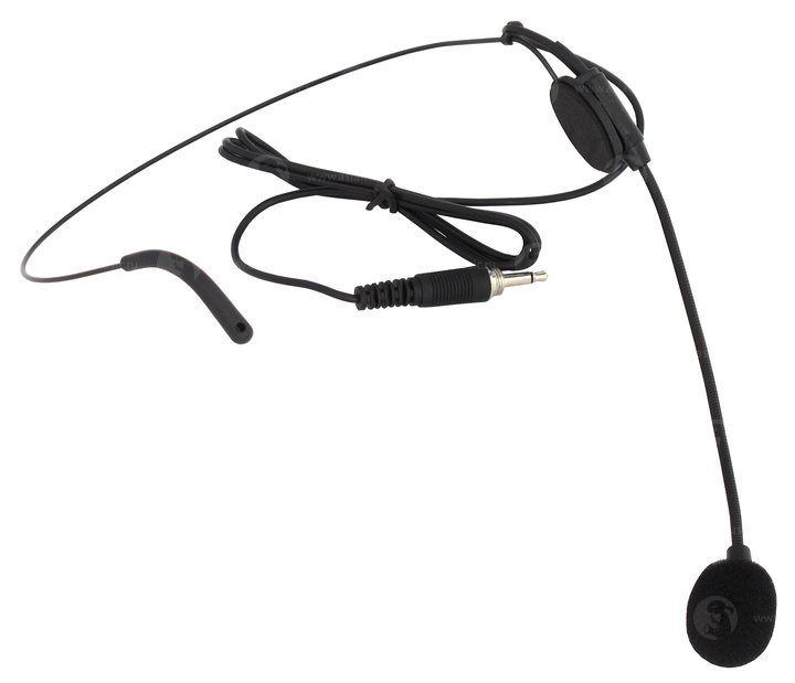 картинка Головной микрофон черного цвета с разъемом мини джек 3,5 мм. с резьбой HS1